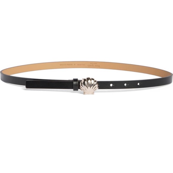 kate spade Accessories - New KATE SPADE pale polished gold/ black shell buckle belt